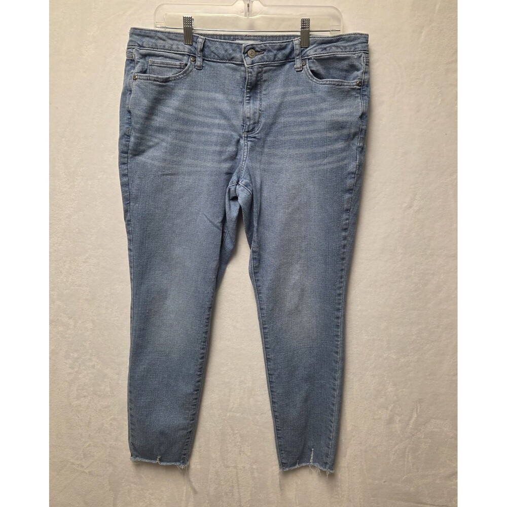 Sonoma Womens Jeans Pants Fray Hem Sz 36  Skinny Blue Stretch